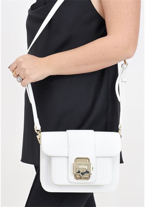 White women's bag with golden logo plate CHIARA FERRAGNI | 76SB4BF4ZS522003